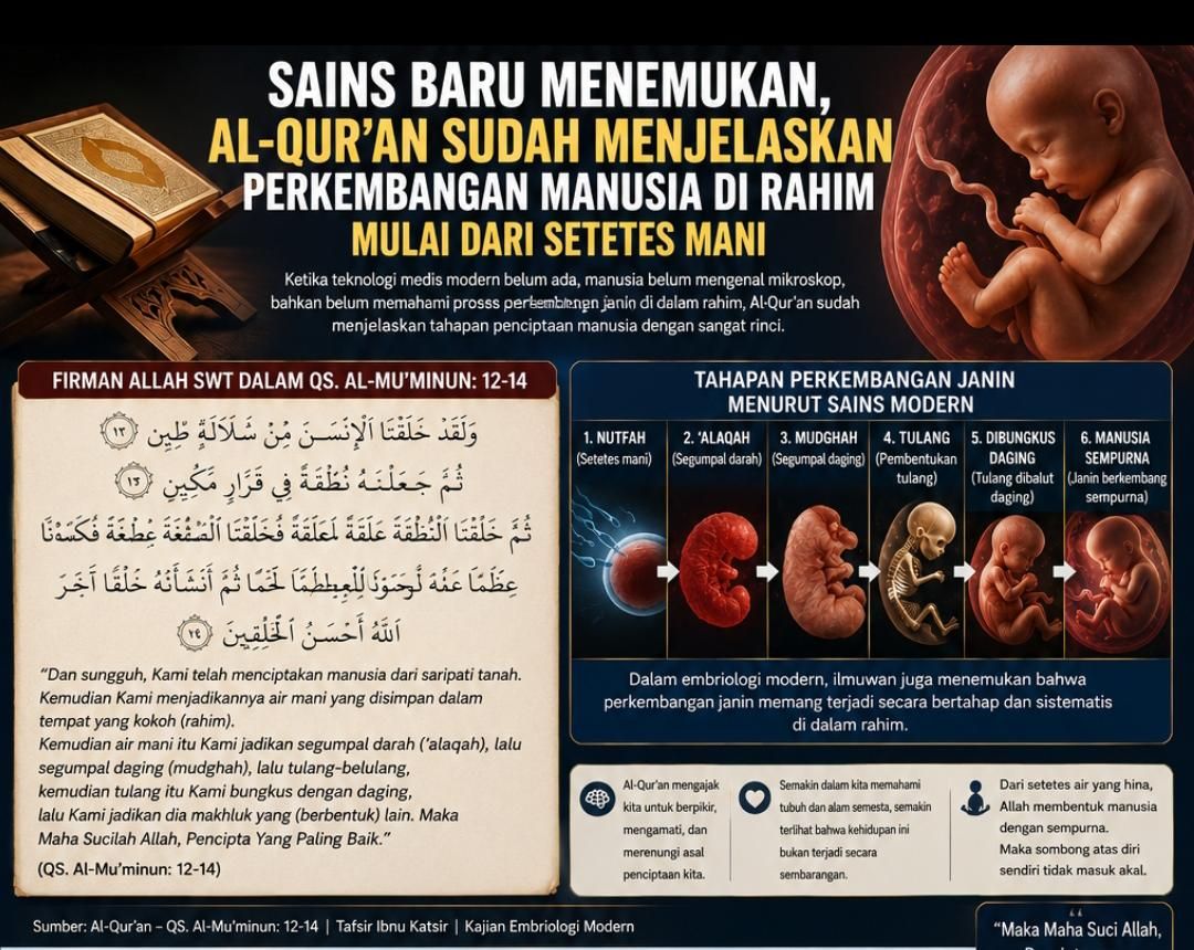Proses Penciptaan Janin: Ternyata Dijelaskan Al-Qur'an Jauh Sebelum Sains Modern